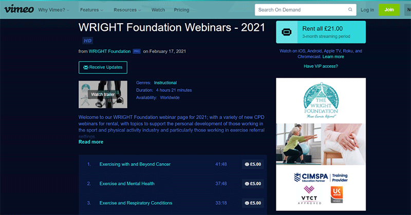 Vimeo Seminar 2021